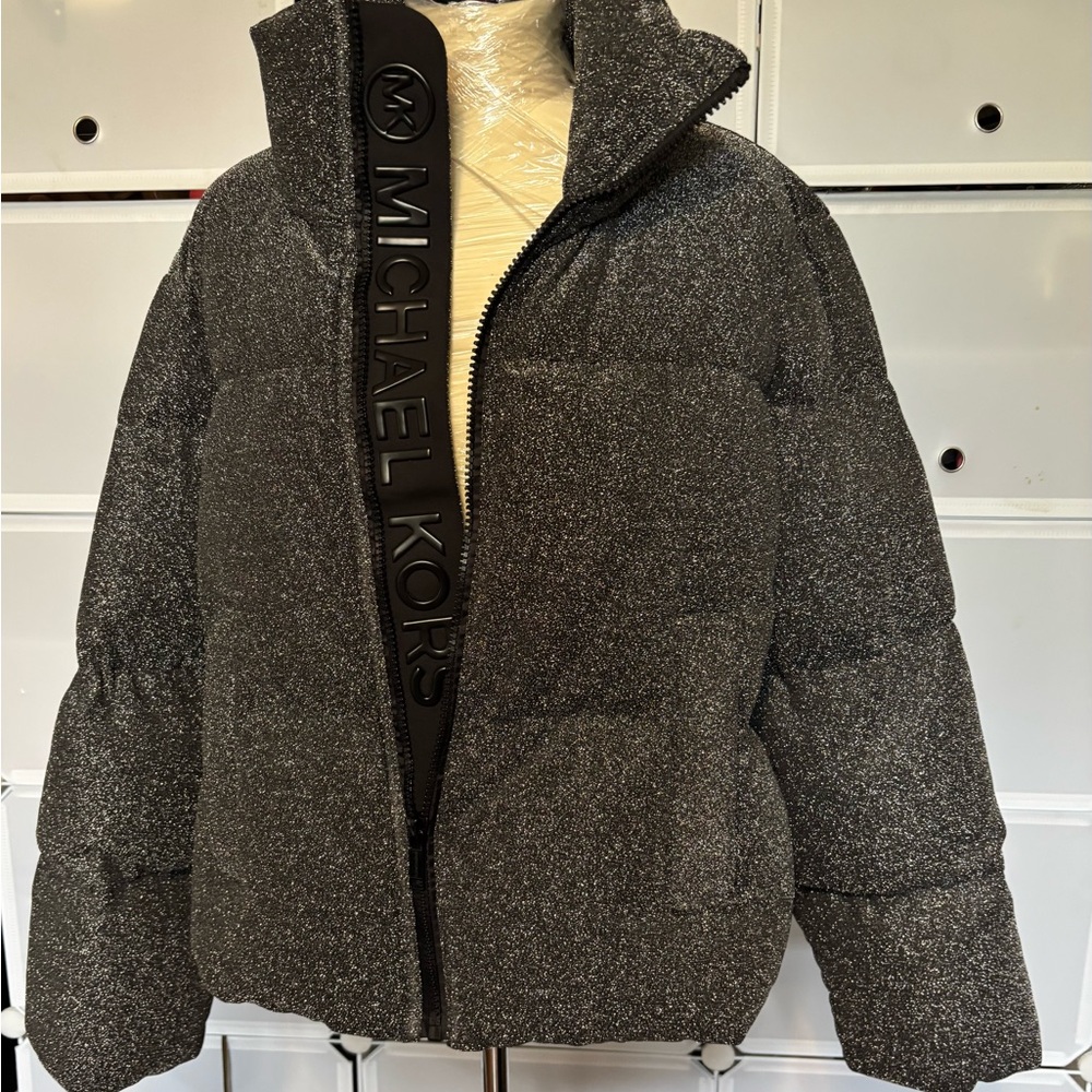Michael Kors Glittering Gray Puffer Jacket